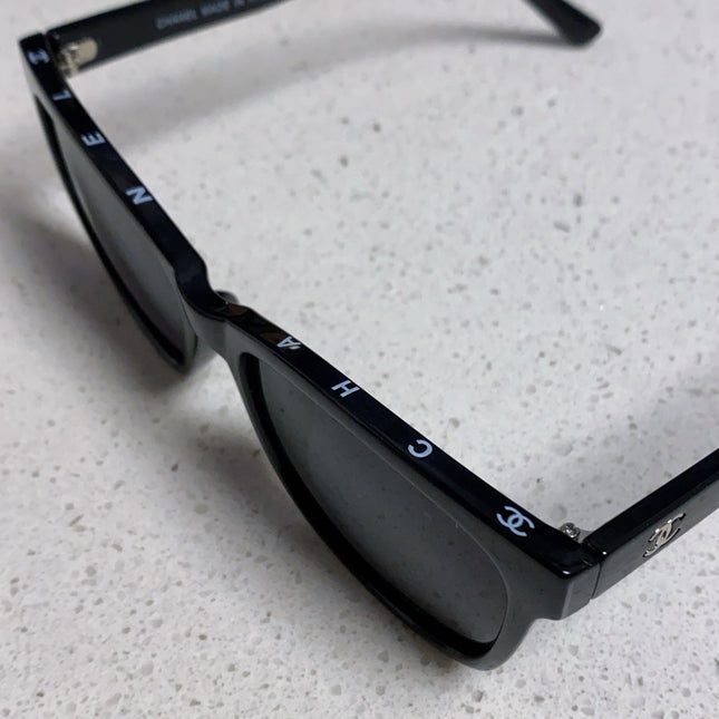 SQUARE SUNGLASSES 3392 IN BLACK ACETATE BLACK LENSES