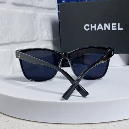 SQUARE SUNGLASSES 3392 IN BLACK ACETATE BLACK LENSES