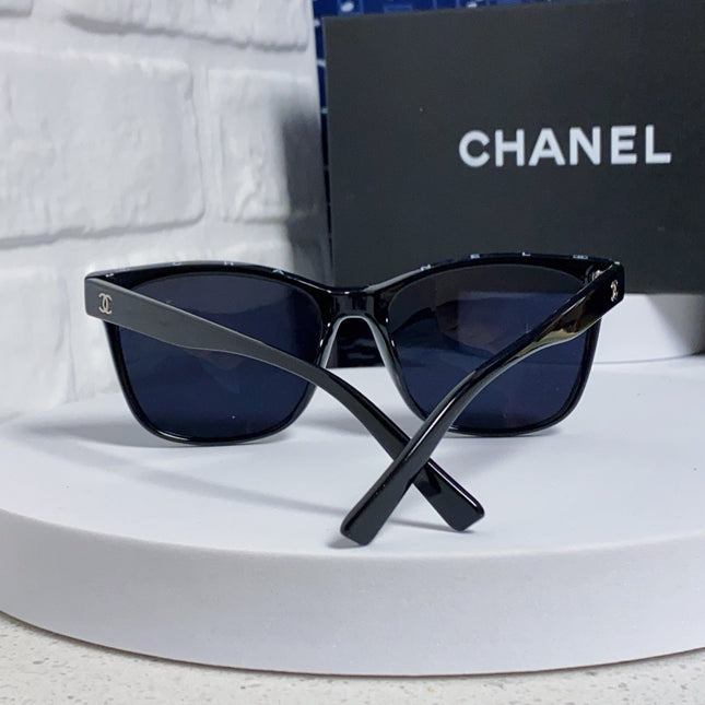 SQUARE SUNGLASSES 3392 IN BLACK ACETATE BLACK LENSES