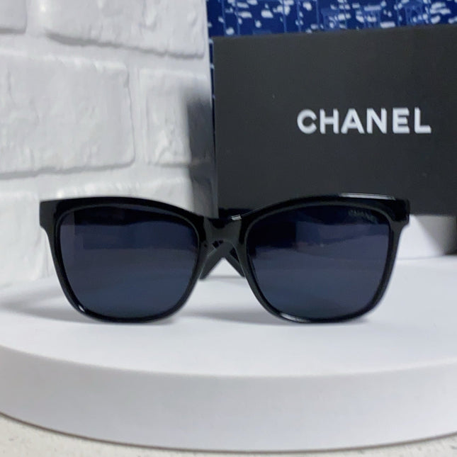 SQUARE SUNGLASSES 3392 IN BLACK ACETATE BLACK LENSES