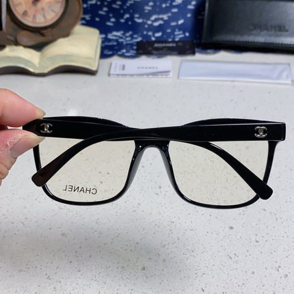 SQUARE SUNGLASSES 3392 IN BLACK ACETATE CLEAR LENSES