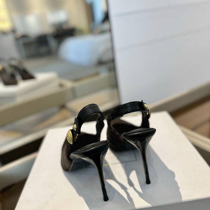 BALMAIN 25S SLINGBACK EVA 95MM IN BROWN AND BLACK ZEBRA PRINT CALFSKIN