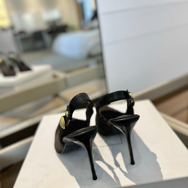 BALMAIN 25S SLINGBACK EVA 95MM IN BROWN AND BLACK ZEBRA PRINT CALFSKIN