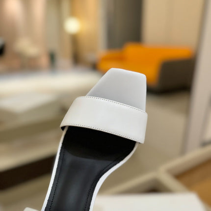 BALMAIN 25S WEDGE HEELS 105MM IN WHITE CALFSKIN GOLD HARDWARE