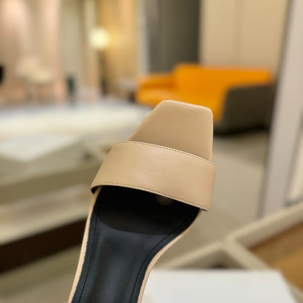 BALMAIN 25S WEDGE HEELS 105MM IN BEIGE CALFSKIN GOLD HARDWARE