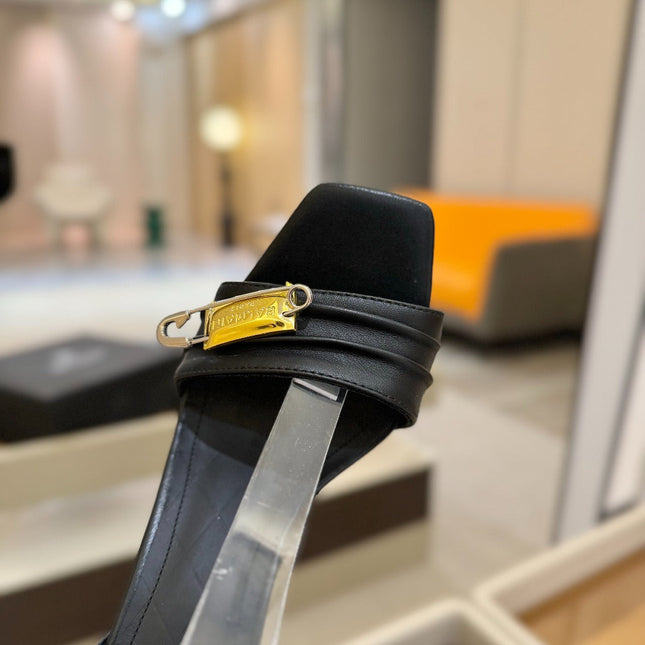 BALMAIN 25S HIGH HEELS 95MM IN BLACK CALFSKIN