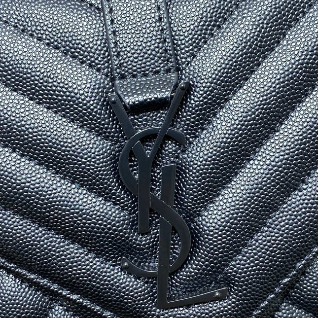 ENVELOPE CHAIN BAG 24 IN BLACK CALFSKIN