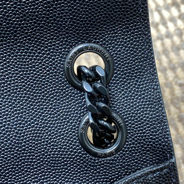 ENVELOPE CHAIN BAG 24 IN BLACK CALFSKIN