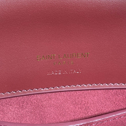 LE 37 SMALL BUCKET BAG 20 IN BURGUNDY RED CALFSKIN GOLD HARDWARE