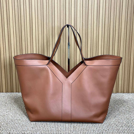 Y TOTE BAG 39 IN TAWNY BROWN CALFSKIN