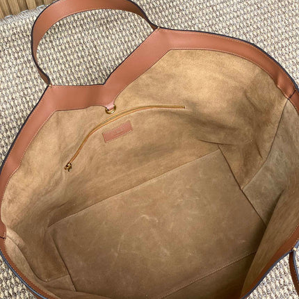 Y TOTE BAG 39 IN TAWNY BROWN CALFSKIN