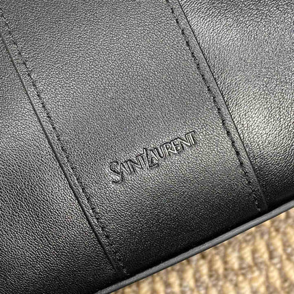 Y TOTE BAG 39 IN BLACK CALFSKIN