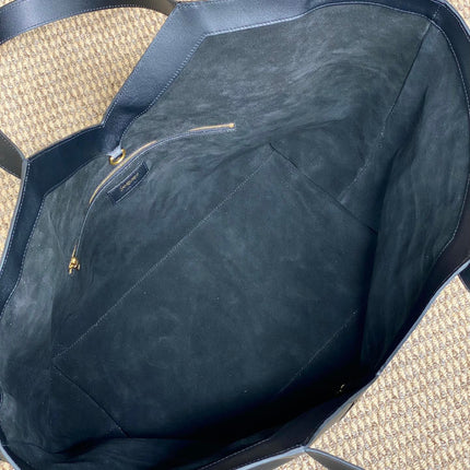 Y TOTE BAG 39 IN BLACK CALFSKIN