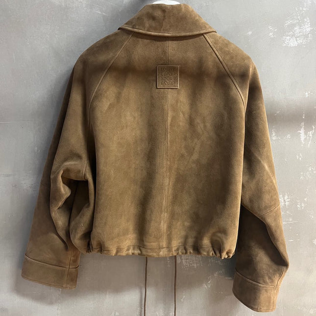 Loewe 2025 Leather Jacket Khaki Brown Cashmere