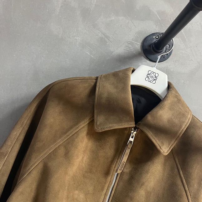 Loewe 2025 Leather Jacket Khaki Brown Cashmere