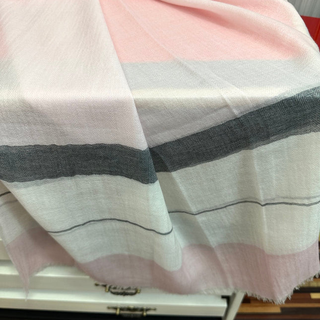 SCARF 200 CM IN PASTEL PINK SILK AND CASHMERE 400025