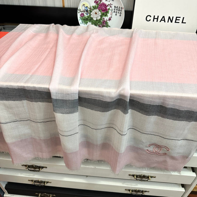 SCARF 200 CM IN PASTEL PINK SILK AND CASHMERE 400025