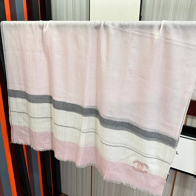 SCARF 200 CM IN PASTEL PINK SILK AND CASHMERE 400025