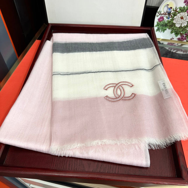 SCARF 200 CM IN PASTEL PINK SILK AND CASHMERE 400025