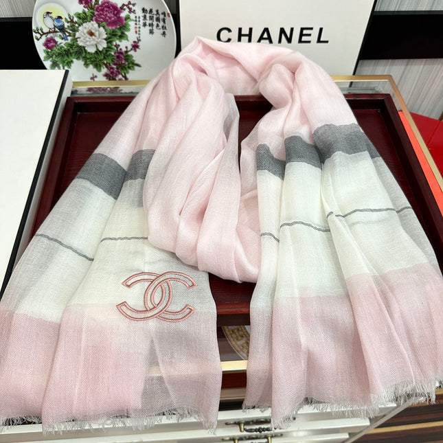 SCARF 200 CM IN PASTEL PINK SILK AND CASHMERE 400025