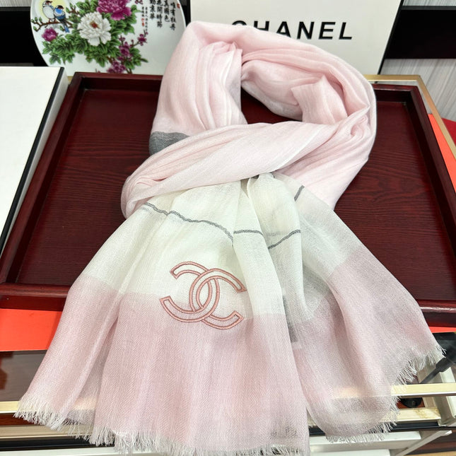 SCARF 200 CM IN PASTEL PINK SILK AND CASHMERE 400025