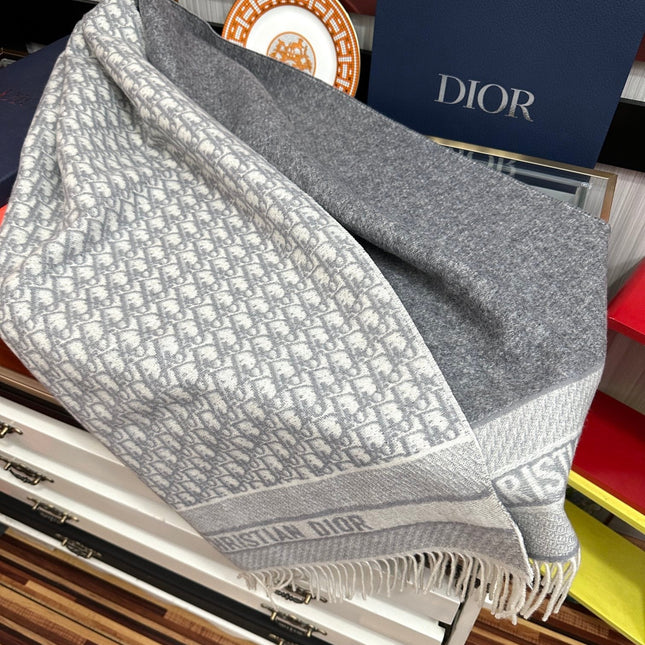 OBLIQUE 190 CM SCARF IN LIGHT GREY TECHNICAL CASHMERE 415487