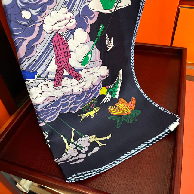 HERMES 25S SCARF 90 IN SILK 724701