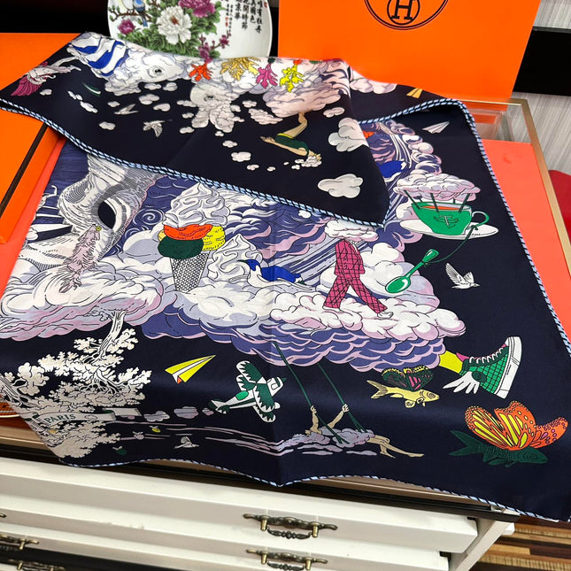 HERMES 25S SCARF 90 IN SILK 724701