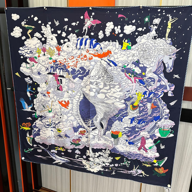 HERMES 25S SCARF 90 IN SILK 724701