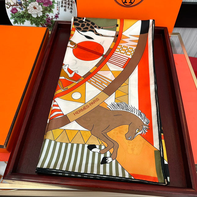 HERMES 25S SCARF 90 IN SILK 006