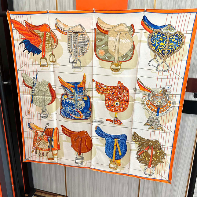 HERMES 25S SCARF 90 IN SILK 002