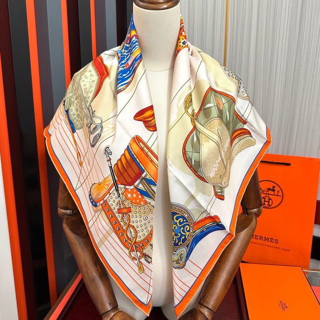 HERMES 25S SCARF 90 IN SILK 002