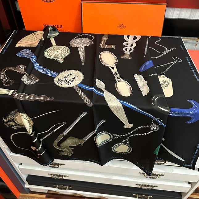 HERMES 25S SCARF 90 IN SILK 003