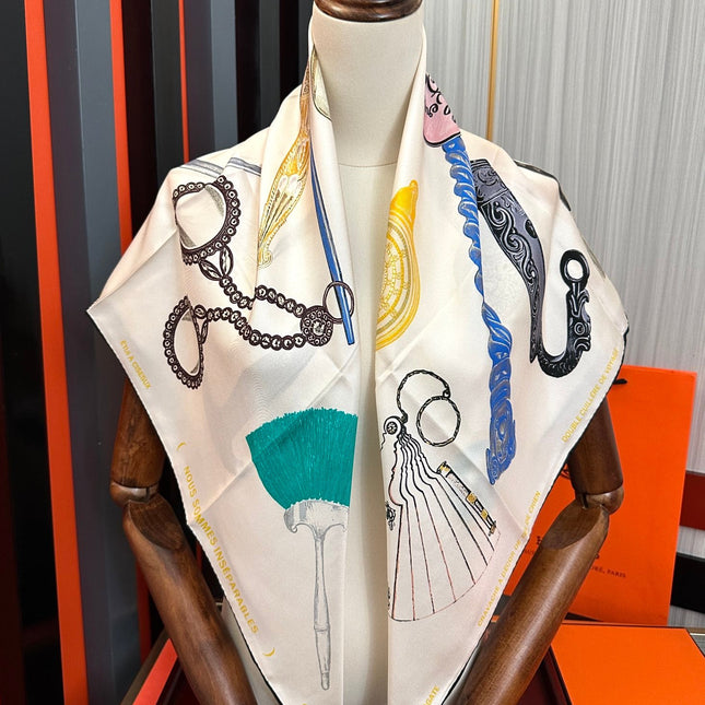 HERMES 25S SCARF 90 IN SILK 005