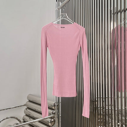 MIUMIU LONG-SLEEVE KNIT TOP STYLE 516