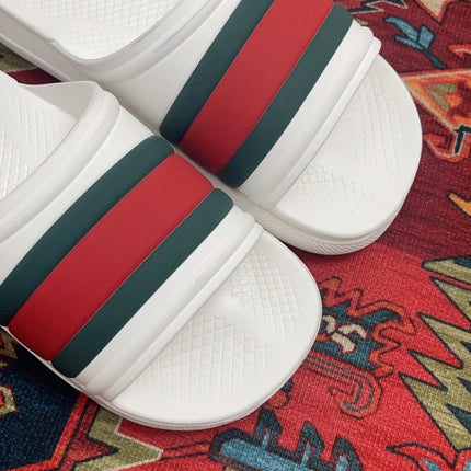 GG WEB SLIDE SANDAL WHITE RUBBER