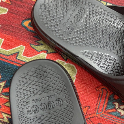 GG WEB SLIDE SANDAL BLACK RUBBER