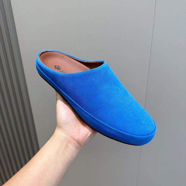 LP TOMORI SABOT MULES LAPIS SUEDE