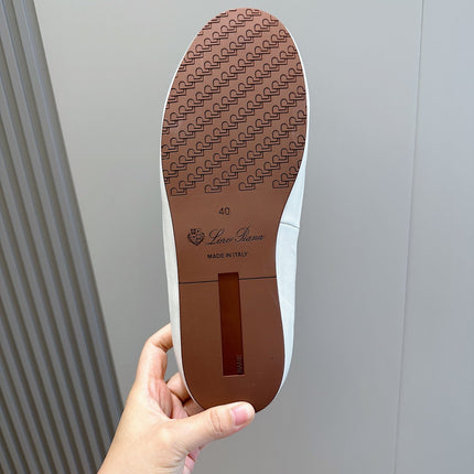 LP TOMORI SABOT MULES WHITE CALFSKIN