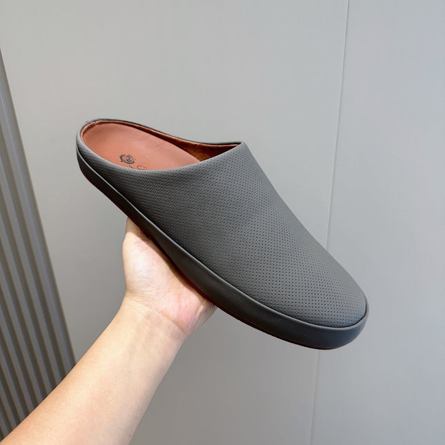 LP TOMORI SABOT MULES ANCHOR MESH CALFSKIN