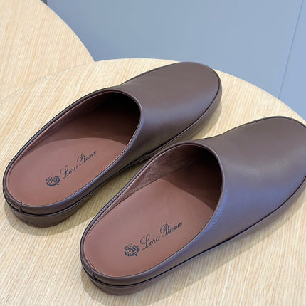 LP TOMORI SABOT MULES CHOCOLATE CALFSKIN
