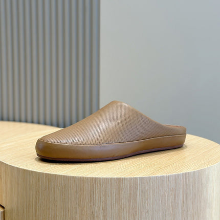 LP TOMORI SABOT MULES PEANUT MESH CALFSKIN