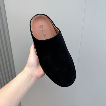 LP TOMORI SABOT MULES BLACK SUEDE