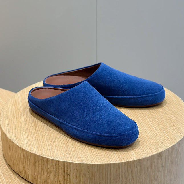 LP TOMORI SABOT MULES COBALT SUEDE