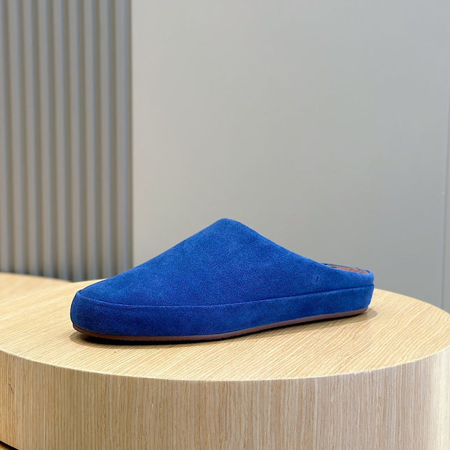 LP TOMORI SABOT MULES COBALT SUEDE