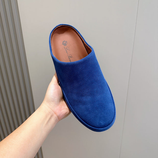 LP TOMORI SABOT MULES COBALT SUEDE