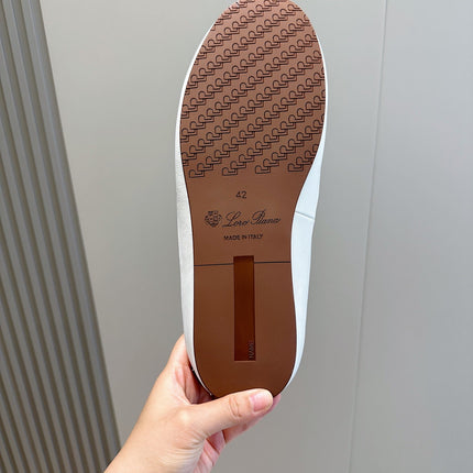 LP TOMORI SABOT MULES WHITE MESH CALFSKIN