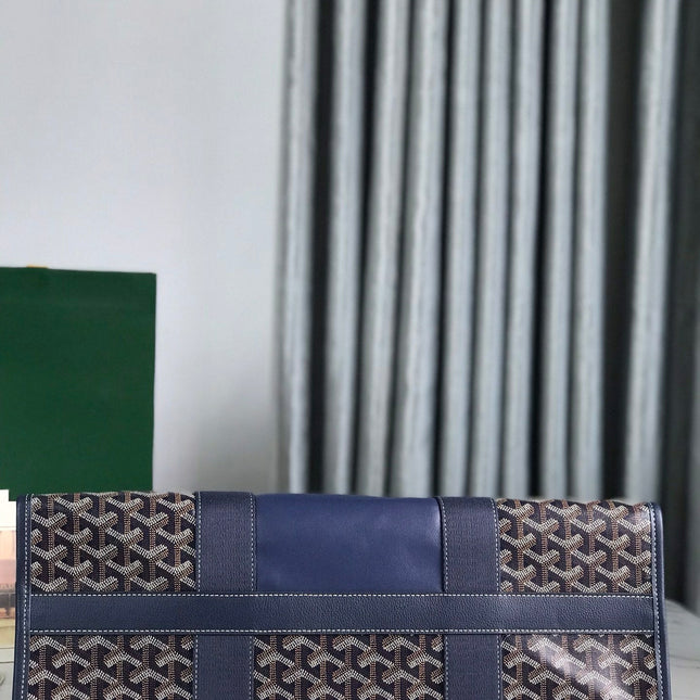 GOYA VILLETTE TOTE 45 IN NAVY BLUE GOYARDINE CANVAS