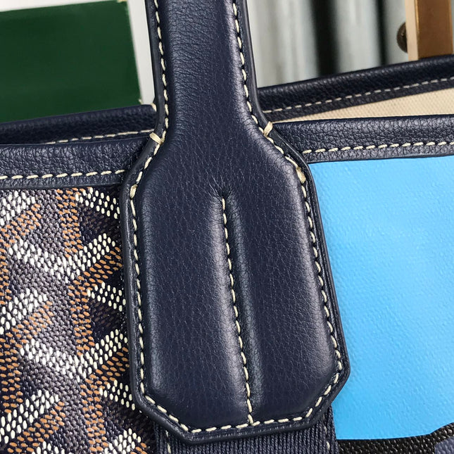 GOYA VILLETTE TOTE 45 IN NAVY BLUE GOYARDINE CANVAS