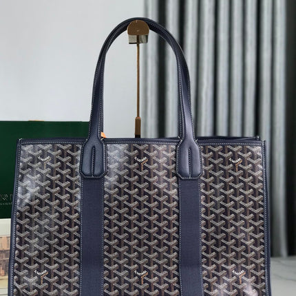 GOYA VILLETTE TOTE 45 IN NAVY BLUE GOYARDINE CANVAS